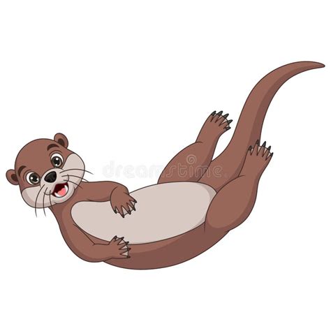 Cute Little Otter Cartoon Posing Stock Vector Illustration Of Baby