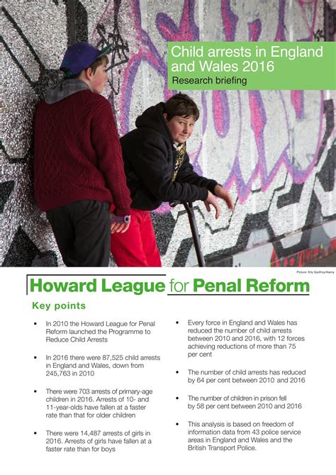 The Howard League Child Arrests In England And Wales 2016
