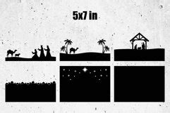 Nativity Scene shadow box 5x7 template,Winter SVG, Christmas