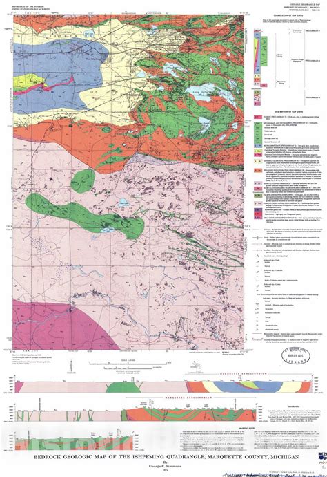 Bedrock Geologic Map Of The Ishpeming Quadrangle Marquette County