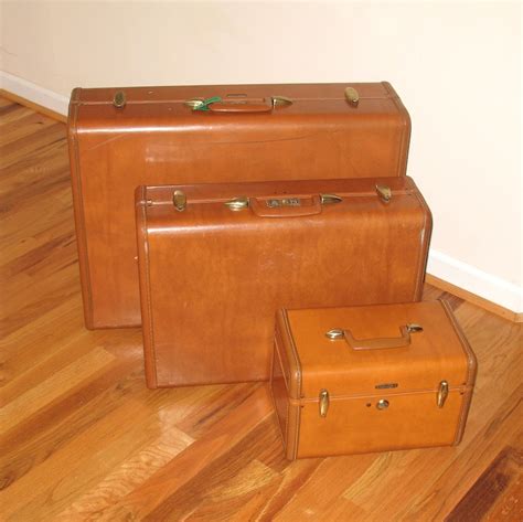 Vintage Samsonite Shwayder Brothers Brown Suitcases Etsy