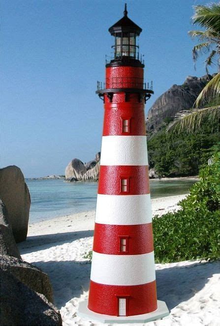 Photos of lawn lighthouses that talented woodworkers have made. Assateague Stucco Electric Lawn Lighthouse | Lighthouse ...