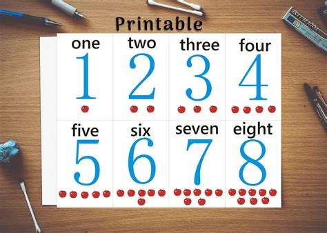 1 To 20 Number Flashcards Toddlers Preschool Early Learning Etsy