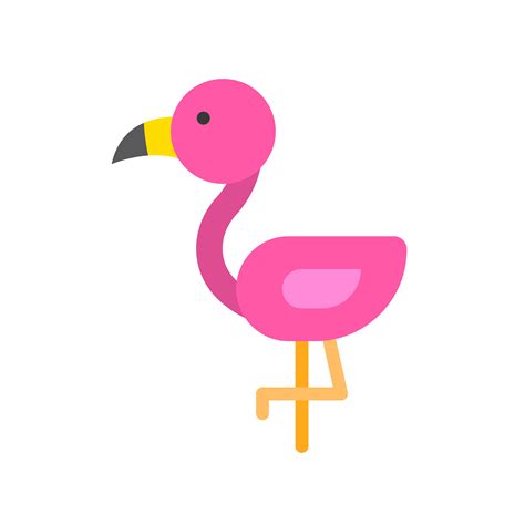 Flamingo Vector Tropical Related Flat Style Icon 629815 Vector Art At