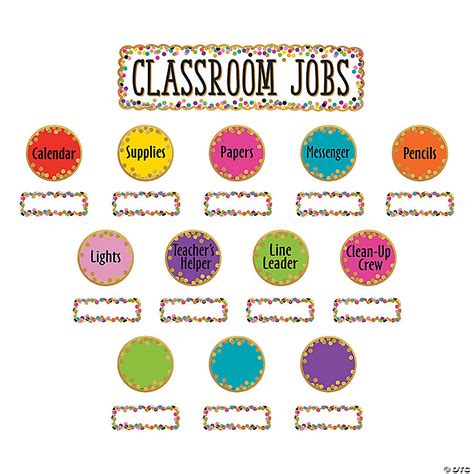 Confetti Classroom Jobs Mini Bulletin Board Set 49 Pc Oriental Trading