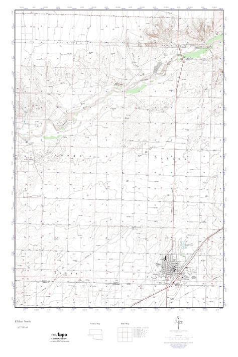 Mytopo Elkhart North Kansas Usgs Quad Topo Map