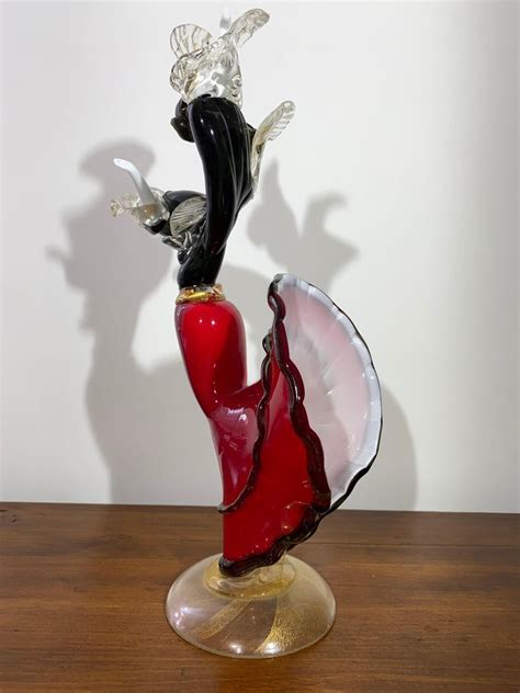 Venetian Murano Glass Flamenco Dancer Figurine 1950 For Sale At 1stdibs