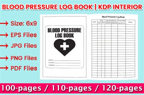 Blood Pressure Log Book Kdp Interior Graphic By Kdp King · Creative