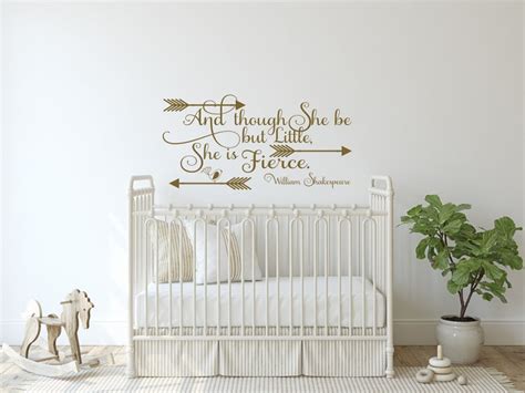 She Is Fierce Wall Decal And Though She Be But Little She Is Etsy