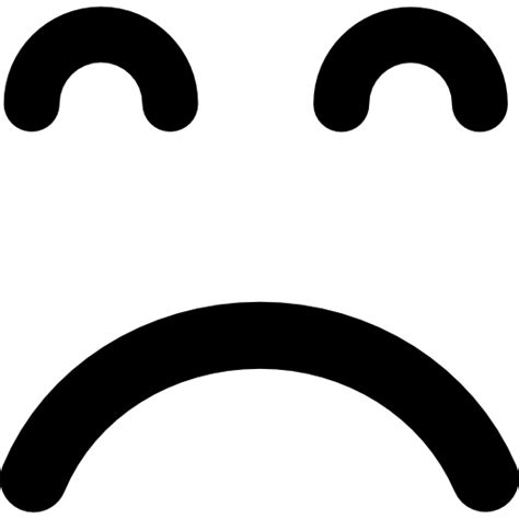 Sad Emoticon Square Face With Closed Eyes Free Interface Icons