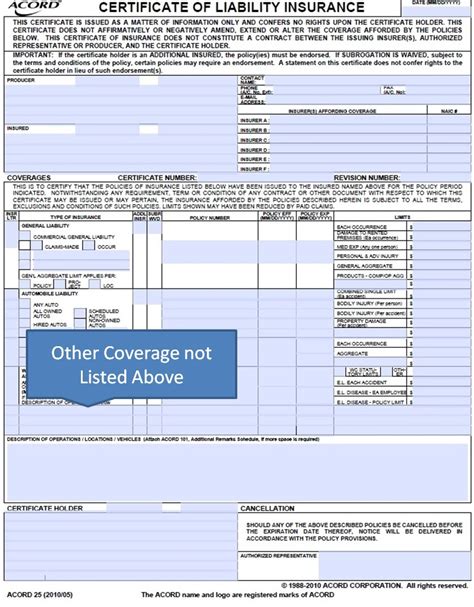 Simply Easier Acord Forms Acord 25 Other Coverage Part 12 How To