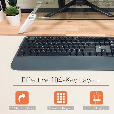 Macally X9 Performance Wireless Ergonomic Keyboard With Wrist Rest