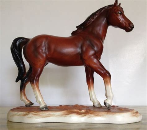 Vintage Made In Japan Porcelain Rich Brown Horse Model Masterpiece On