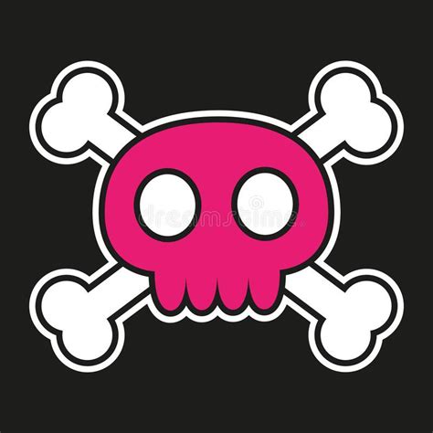 Pink Skull With Crossbones Stock Vector Illustration Of Graphic