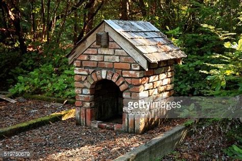 Exterior Of Dog House Or Kennel With A Differencedesigned With Brick