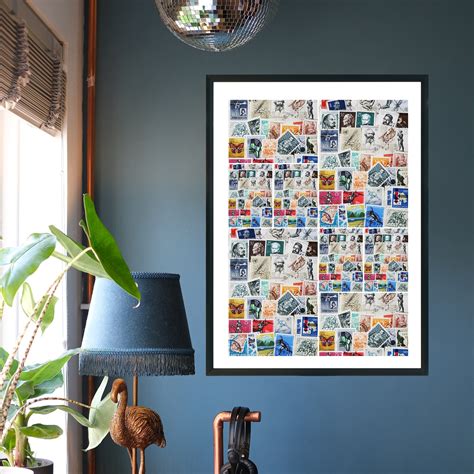 Postage Stamps Wall Art Postage Stamps Poster Digital Etsy