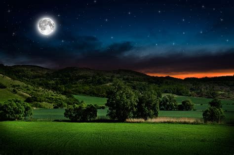 Download Starry Sky Night Sky Field Nature Moon 4k Ultra Hd Wallpaper