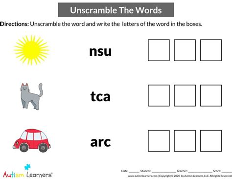 There are a good variety of words in the families that have familiar picture clues (like cat, van, cap, etc). UNSCRAMBLE WORD | CVC | KINDERGARTEN WORKSHEET | Special education worksheets, Unscramble words ...