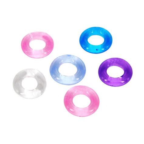 6pcs Super Stretchy Penis Ring Time Delay Donut Cock Sex Rings Silicone