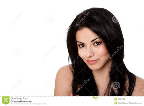 het gezicht van de schoonheid met grote huid stock foto image of brunette geluk 23451786
