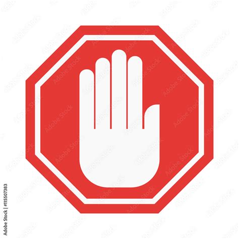 Prohibition Hand Stop Sign Vector Illustration Warning Danger Symbol Prohibiting Sign
