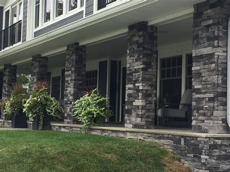 All Stone Pillars And No Rail For Porch View Stone Pillars Belmar