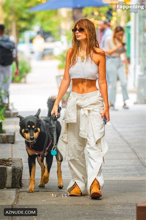 Emily Ratajkowski Flaunts Her Sexy Figure In A Dog Walk In Nyc Aznude