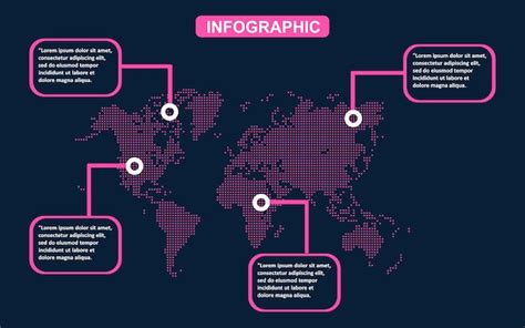 Premium Vector World Map Infographic Template Design With Four Options