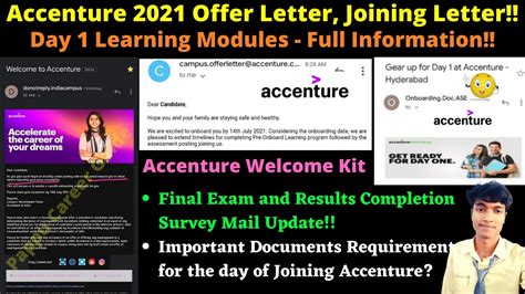 🔴accenture 2021 Offer Letter Joining Letter Onboarding Survey Mail