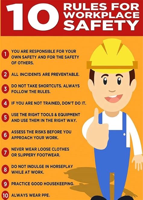 Poster 10 Rules For Workplace Safety Cornett S Corner