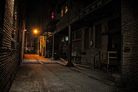 Dark City Alley At Night Stock Photo Download Image Now Istock