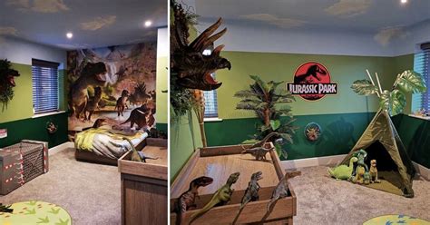 Mum Surprises Two Year Old With Amazing Jurassic Park Bedroom Transformation Jurassic Room