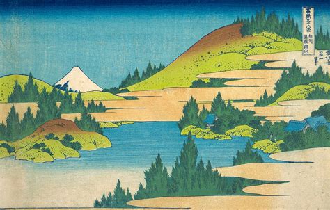The Lake At Hakone In Sagami Province 1 Painting By Katsushika Hokusai