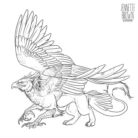 Griffin Coloring Pages Printable Kids Color Sketch Coloring Page