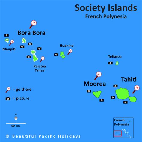 French Polynesia Society Islands Map