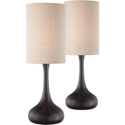 360 Lighting Modern Table Lamps Set Of 2 Espresso Bronze Metal Droplet