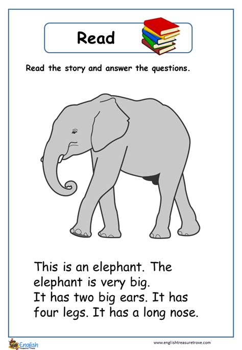 Elephants English Reading Comprehension English Treasure Trove