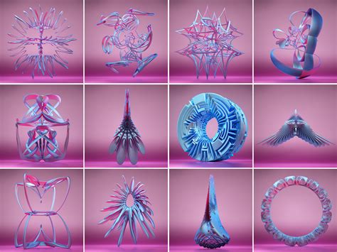 12 Abstract Objects 3d Model Collection Cgtrader