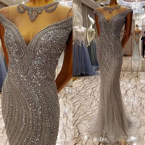 high end silver rhinestone great gatsby evening dress luxury 2017 mermaid formal evening gowns