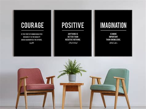 office wall art motivational ~ office decor motivational wall art positive quote set of 3