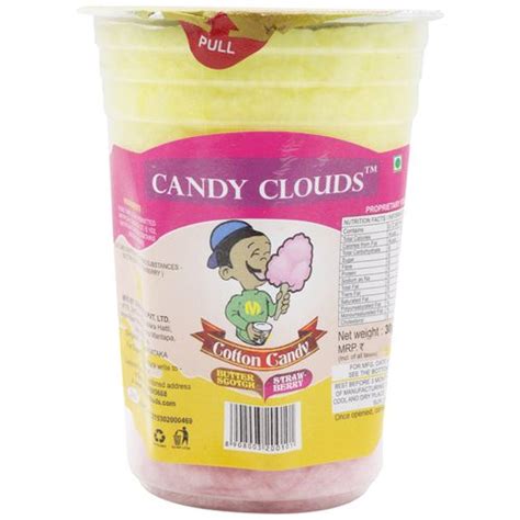 Buy Candy Clouds Cotton Candy Butter Scotch Strawberry 30 Gm Cup Online