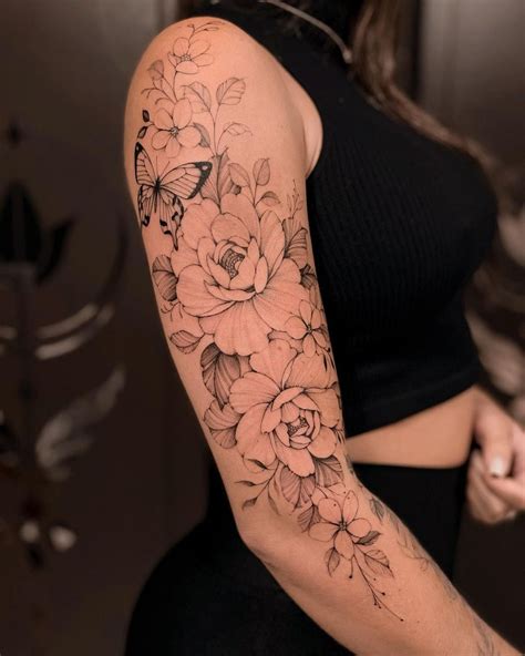 Feminine Tattoo Sleeves Floral Tattoo Sleeve Flower Tattoo Arm Feminine Tattoos Half Sleeve