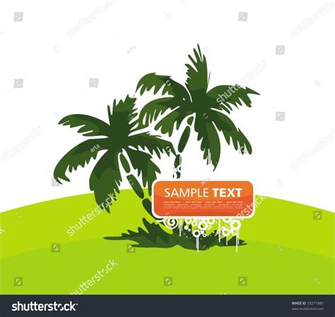Banner With Palm Trees Stock Vector Illustration 33271885 Shutterstock