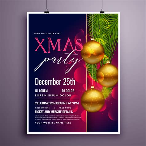 Awesome Christmas Party Flyer Poster Design Template Download Free