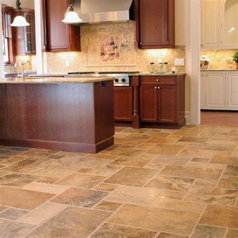 Kitchen floor tile ideas to give a fantastic style to your kitchen with different colors and shapes. new floor ideas | Beautiful kitchen tiles, Travertine tiles kitchen, Kitchen flooring