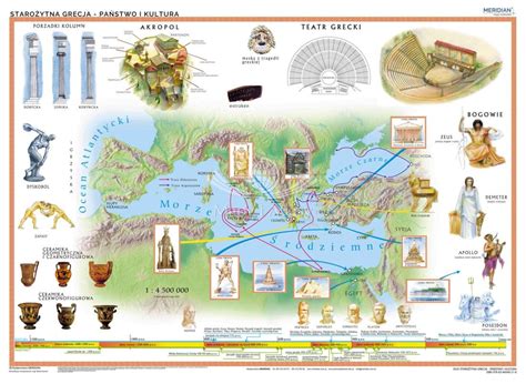 Staro Ytna Grecja Mapa Cienna Szkolna Dwustronna