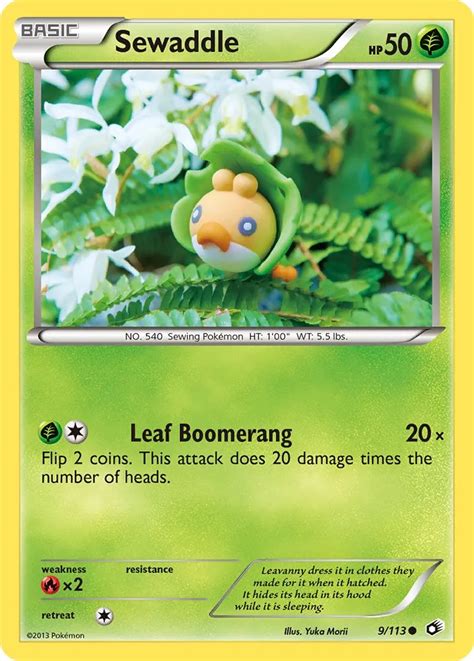 Pokémon Black And White Legendary Treasures Card 009 Sewaddle Standard