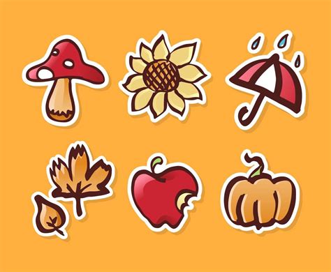 Fall Festival Autumn Stickers Vector Vector Art And Graphics