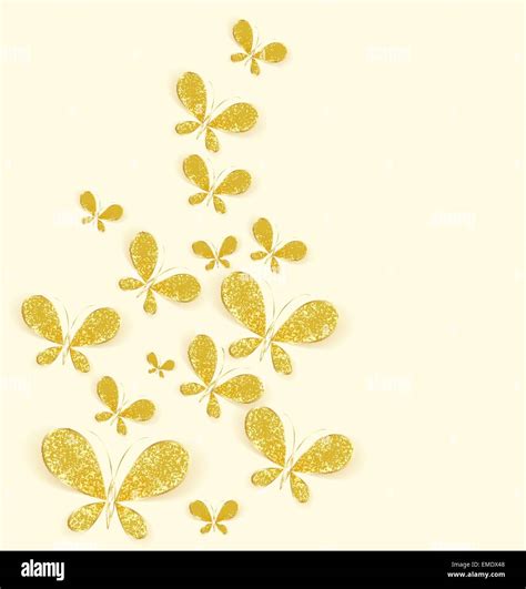Gold Butterflies Stock Vector Images Alamy