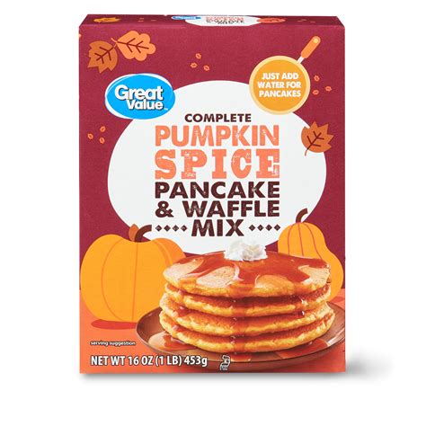 Great Value Pumpkin Spice Pancake And Waffle Mix 16 Oz Box